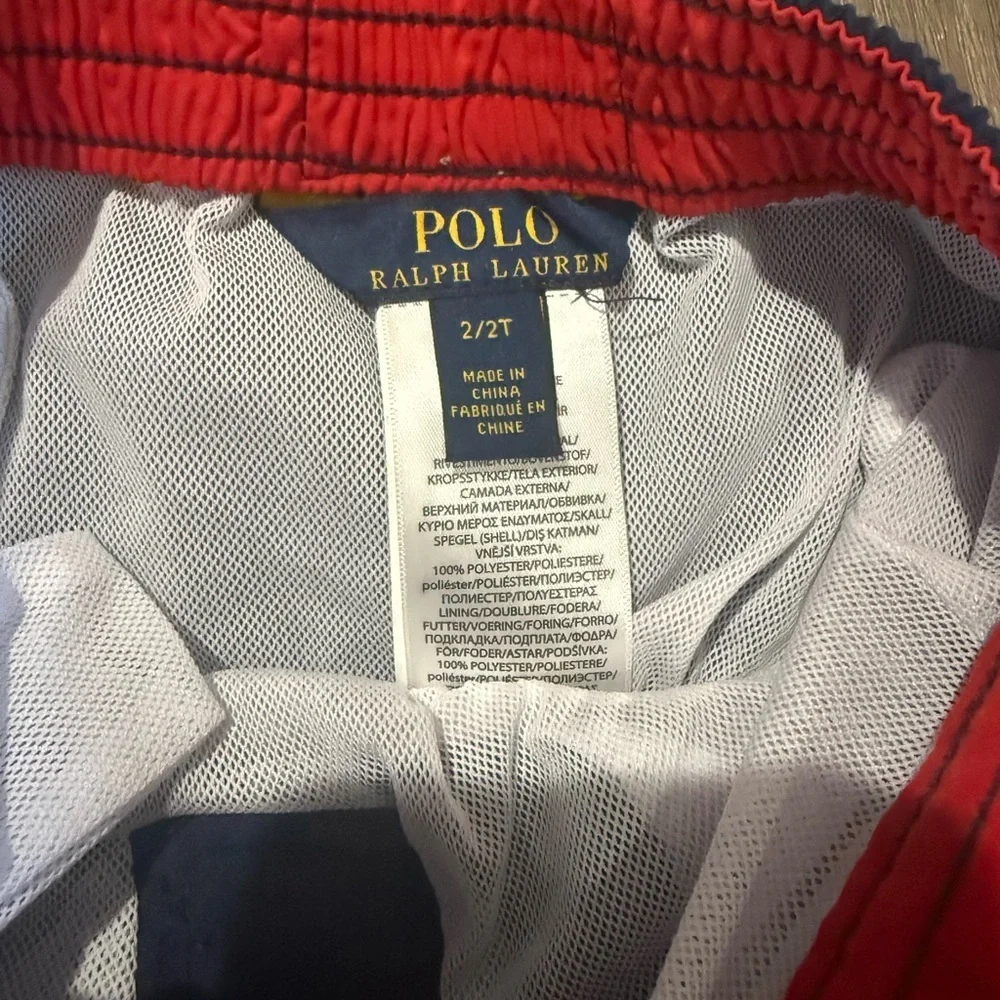 Polo Ralph Lauren Toddler Swim Trunks Navy Red Pony 2T